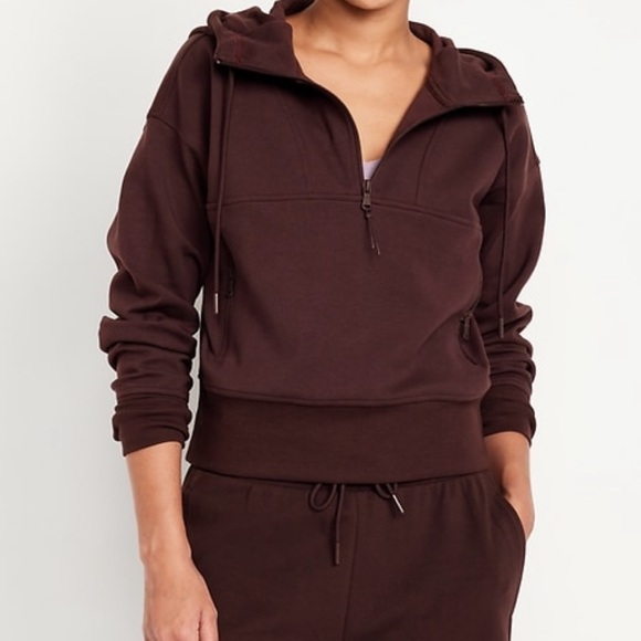 Old navy dynamic fleece half zip sweatshirt and sweatpant set burgundy sz med - Picture 1 of 8